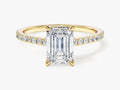 Emerald Cut Moissanite Engagement Ring with Pave Set Side Stones (1.50 CT)