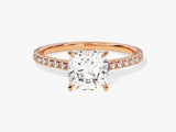 Cushion Cut Diamond Engagement Ring with Pave Set Side Stones (2.00 CT)
