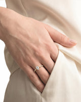 Pear Cut Moissanite Engagement Ring with Pave Set Side Stones (1.00 CT)