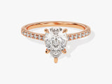 Pear Cut Moissanite Engagement Ring with Pave Set Side Stones (1.50 CT)