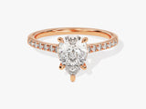 Pear Cut Diamond Engagement Ring with Pave Set Side Stones (1.50 CT)