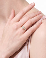 Pear Cut Lab Grown Diamond Engagement Ring with Pave Set Side Stones (1.50 CT)