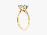 Pear Cut Moissanite Engagement Ring with Pave Set Side Stones (2.00 CT)