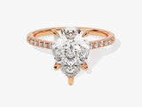 Pear Cut Diamond Engagement Ring with Pave Set Side Stones (3.00 CT)