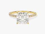 Asscher Cut Diamond Engagement Ring with Pave Set Side Stones (3.00 CT)
