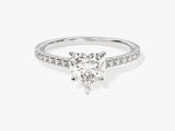 Heart Cut Moissanite Engagement Ring with Pave Set Side Stones (1.00 CT)