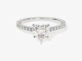 Heart Cut Diamond Engagement Ring with Pave Set Side Stones (1.00 CT)