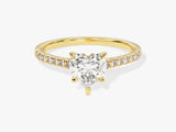 Heart Cut Moissanite Engagement Ring with Pave Set Side Stones (1.00 CT)