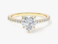 Heart Cut Moissanite Engagement Ring with Pave Set Side Stones (1.00 CT)