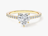 Heart Cut Moissanite Engagement Ring with Pave Set Side Stones (1.00 CT)