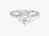 Heart Cut Diamond Engagement Ring with Pave Set Side Stones (2.00 CT)