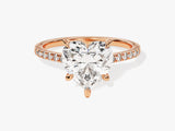 Heart Cut Diamond Engagement Ring with Pave Set Side Stones (3.00 CT)