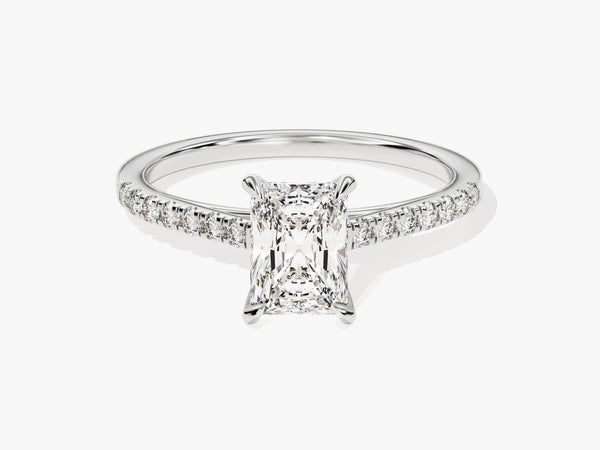 Radiant Cut Diamond Engagement Ring with Pave Set Side Stones (1.00 CT)