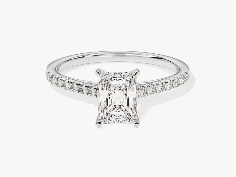 Radiant Cut Diamond Engagement Ring with Pave Set Side Stones (1.00 CT)