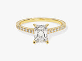 Radiant Cut Diamond Engagement Ring with Pave Set Side Stones (1.00 CT)