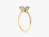 Radiant Cut Moissanite Engagement Ring with Pave Set Side Stones (1.50 CT)