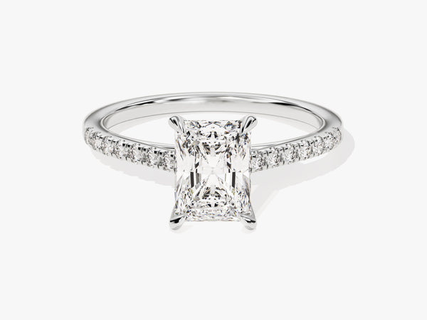 Radiant Cut Diamond Engagement Ring with Pave Set Side Stones (1.50 CT)