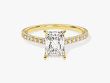 Radiant Cut Moissanite Engagement Ring with Pave Set Side Stones (1.50 CT)