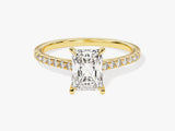 Radiant Cut Lab Grown Diamond Engagement Ring with Pave Set Side Stones (1.50 CT)