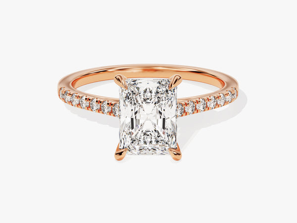 Radiant Cut Diamond Engagement Ring with Pave Set Side Stones (3.00 CT)