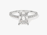 Radiant Cut Lab Grown Diamond Engagement Ring with Pave Set Side Stones (2.00 CT)