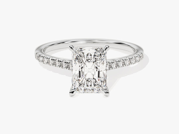 Radiant Cut Diamond Engagement Ring with Pave Set Side Stones (3.00 CT)