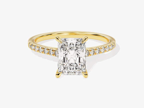 Radiant Cut Diamond Engagement Ring with Pave Set Side Stones (3.00 CT)