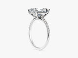 Radiant Cut Moissanite Engagement Ring with Pave Set Side Stones (3.00 CT)
