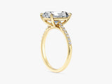 Radiant Cut Lab Grown Diamond Engagement Ring with Pave Set Side Stones (3.00 CT)