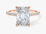 Radiant Cut Lab Grown Diamond Engagement Ring with Pave Set Side Stones (3.00 CT)