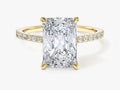 Radiant Cut Moissanite Engagement Ring with Pave Set Side Stones (3.00 CT)