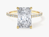 Radiant Cut Lab Grown Diamond Engagement Ring with Pave Set Side Stones (3.00 CT)
