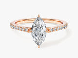 Marquise Cut Moissanite Engagement Ring with Pave Set Side Stones (1.00 CT)