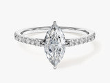 Marquise Cut Moissanite Engagement Ring with Pave Set Side Stones (1.00 CT)