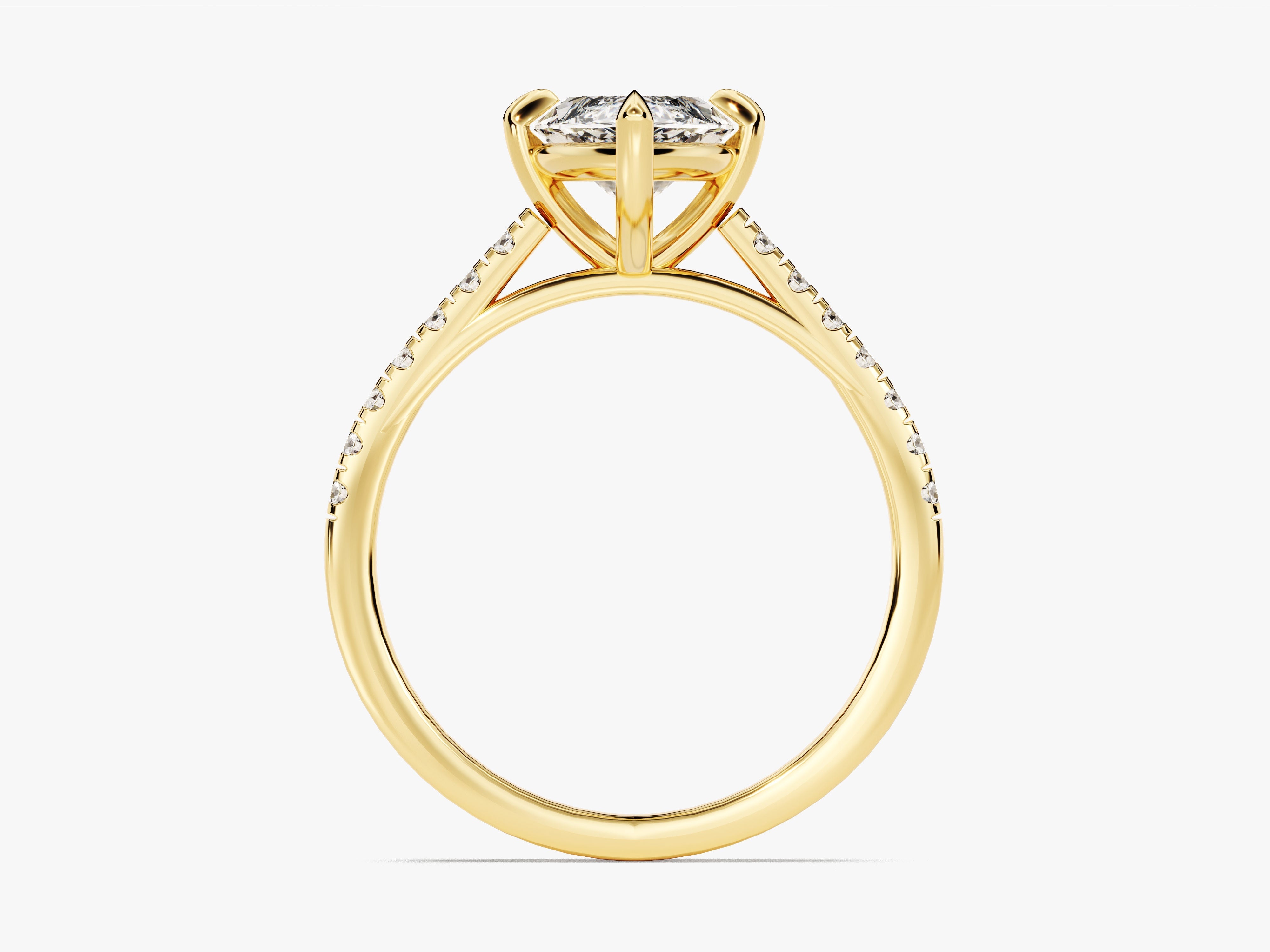 Marquise Cut Diamond Engagement Ring with Pave Set Side Stones (2.00 CT)