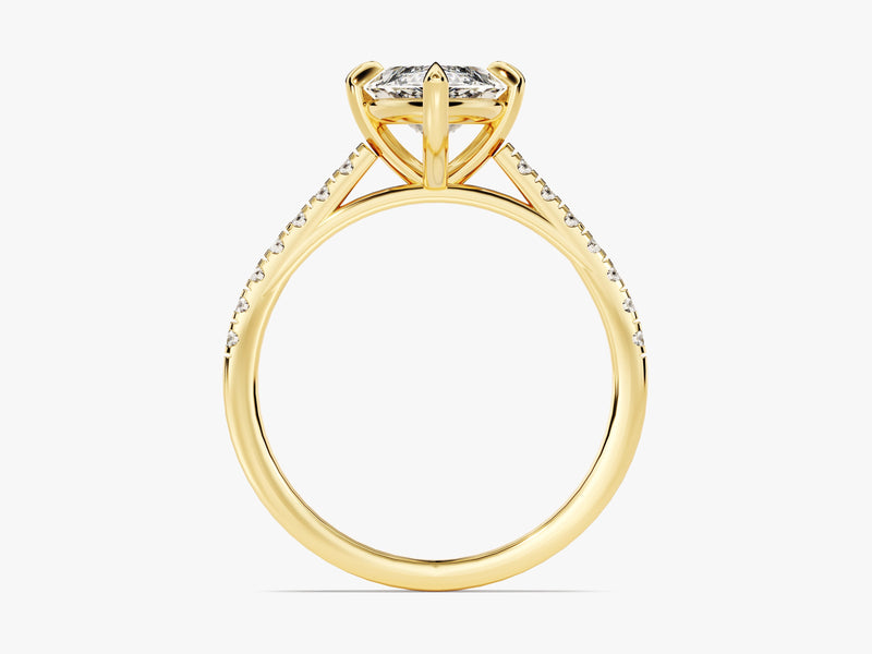 Marquise Cut Diamond Engagement Ring with Pave Set Side Stones (2.00 CT)