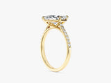 Marquise Cut Lab Grown Diamond Engagement Ring with Pave Set Side Stones (2.00 CT)