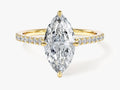 Marquise Cut Moissanite Engagement Ring with Pave Set Side Stones (2.00 CT)