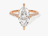 Marquise Cut Moissanite Engagement Ring with Pave Set Side Stones (3.00 CT)