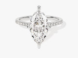 Marquise Cut Moissanite Engagement Ring with Pave Set Side Stones (3.00 CT)