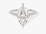 Marquise Cut Lab Grown Diamond Engagement Ring with Pave Set Side Stones (3.00 CT)