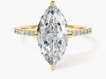 Marquise Cut Moissanite Engagement Ring with Pave Set Side Stones (3.00 CT)