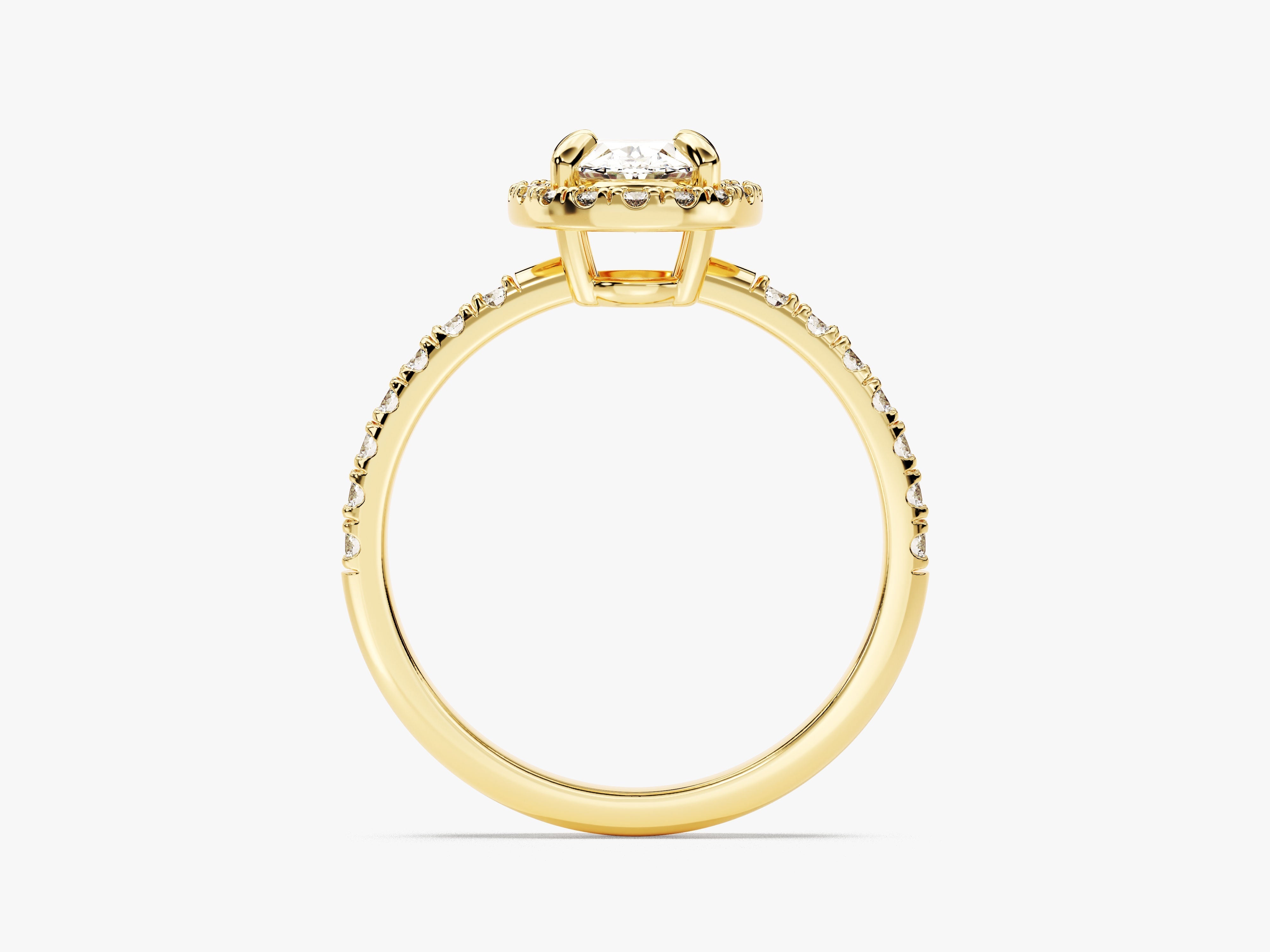 Oval Halo Diamond Engagement Ring with Pave Set Side Stones (1.00 CT)