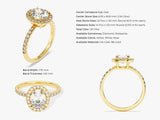 Oval Halo Diamond Engagement Ring with Pave Set Side Stones (1.50 CT)
