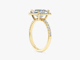 Princess Halo Lab Grown Diamond Engagement Ring with Pave Set Side Stones (2.00 CT)