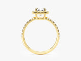 Cushion Halo Diamond Engagement Ring with Pave Set Side Stones (1.00 CT)