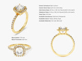 Cushion Halo Moissanite Engagement Ring with Pave Set Side Stones (1.50 CT)