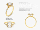Cushion Halo Lab Grown Diamond Engagement Ring with Pave Set Side Stones (1.50 CT)