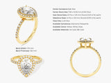 Pear Halo Diamond Engagement Ring with Pave Set Side Stones (2.00 CT)