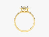 Heart Halo Moissanite Engagement Ring with Pave Set Side Stones (1.00 CT)